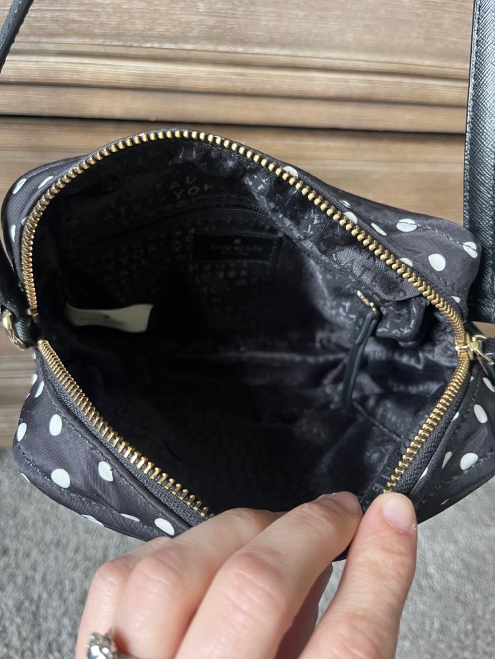 kate spade Black with White Polka Dot Crossbody Bag - Picture 3 of 8